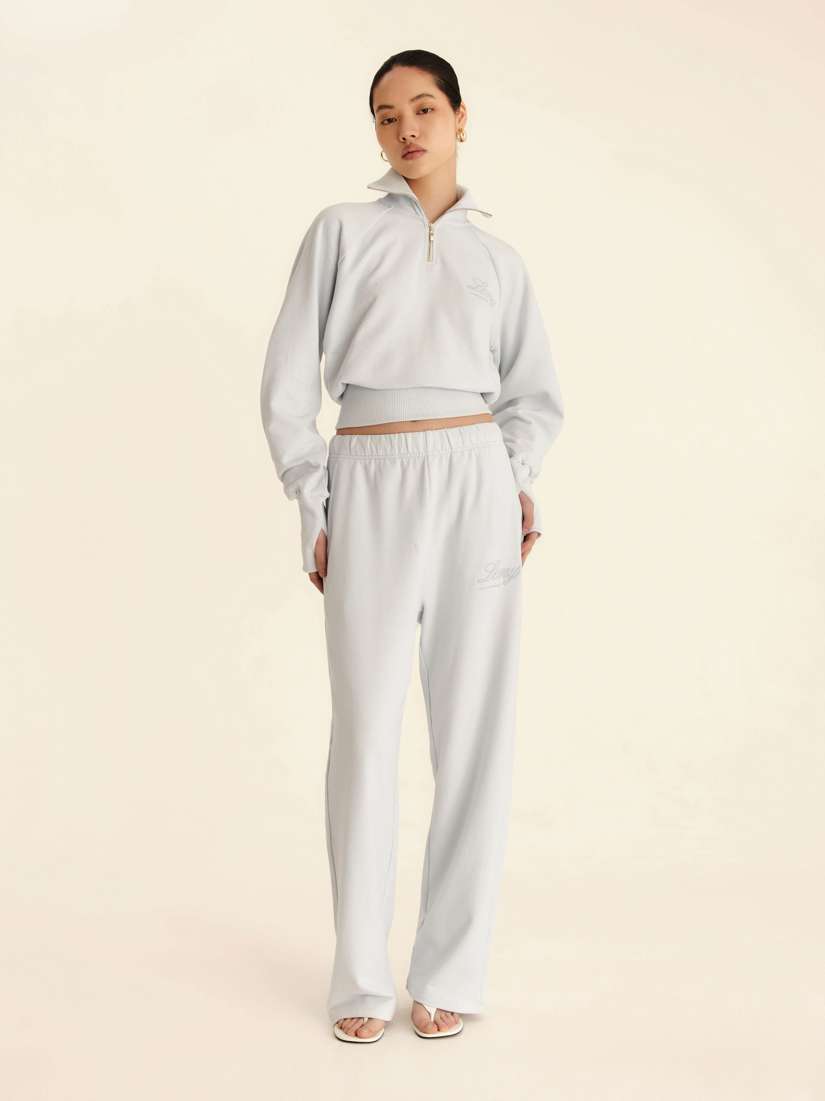 90's Cropped Quarter-Zip Seasonal - Light Blue - Image 3