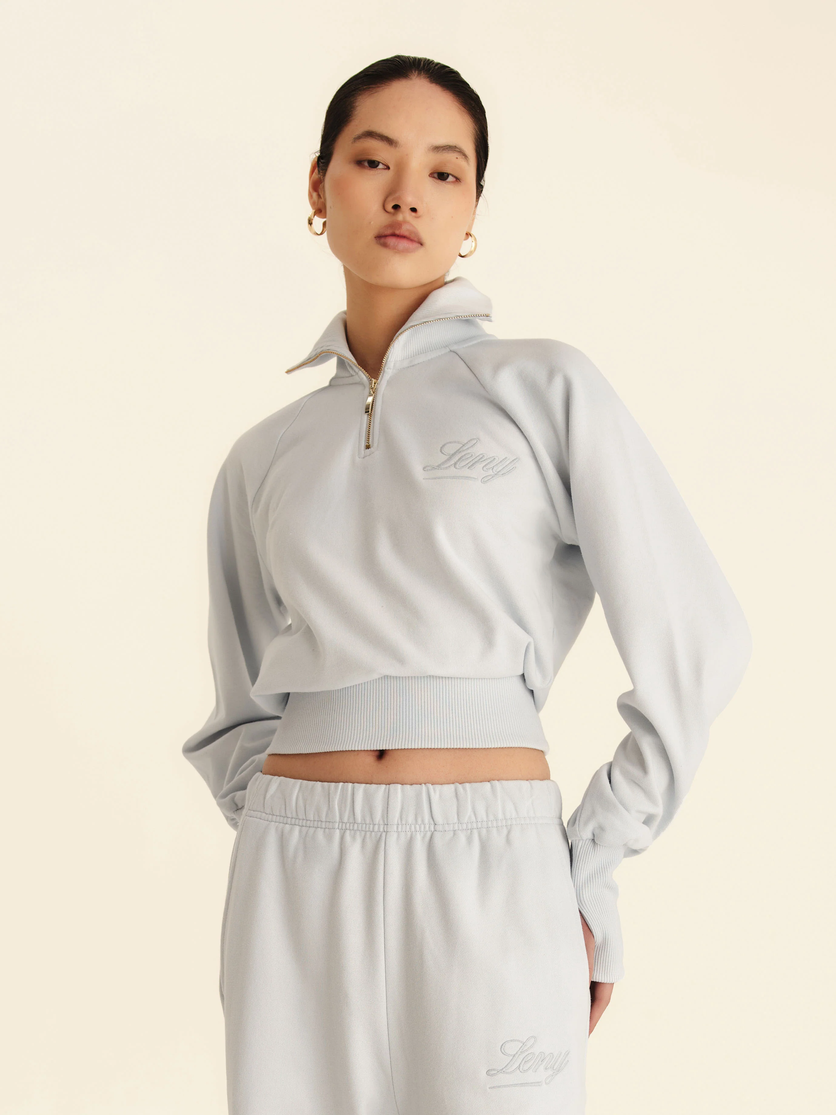 90's Cropped Quarter-Zip Seasonal - Light Blue - Image 5