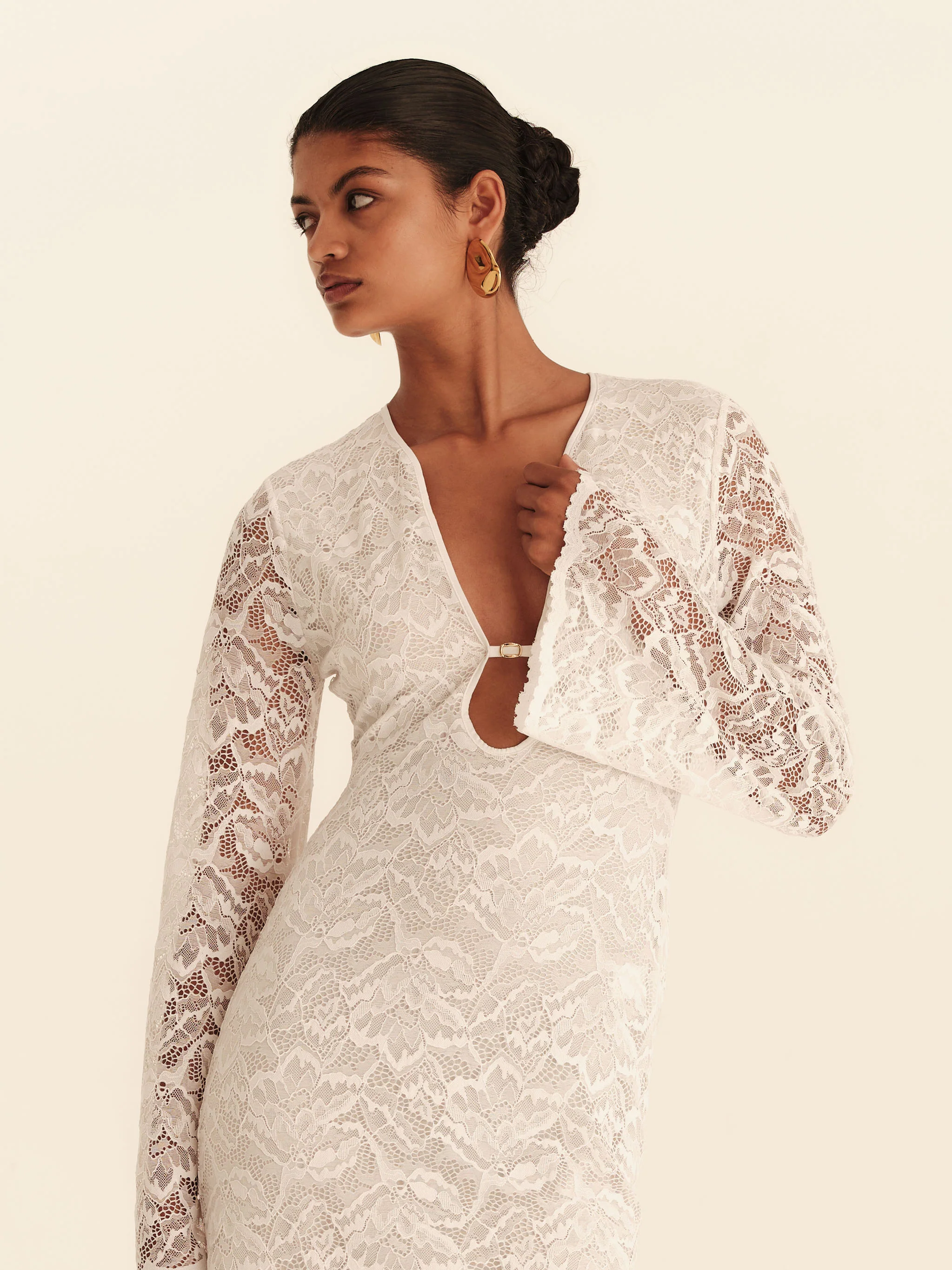 Dolce Lace Dress - Ivory Cream - Image 3