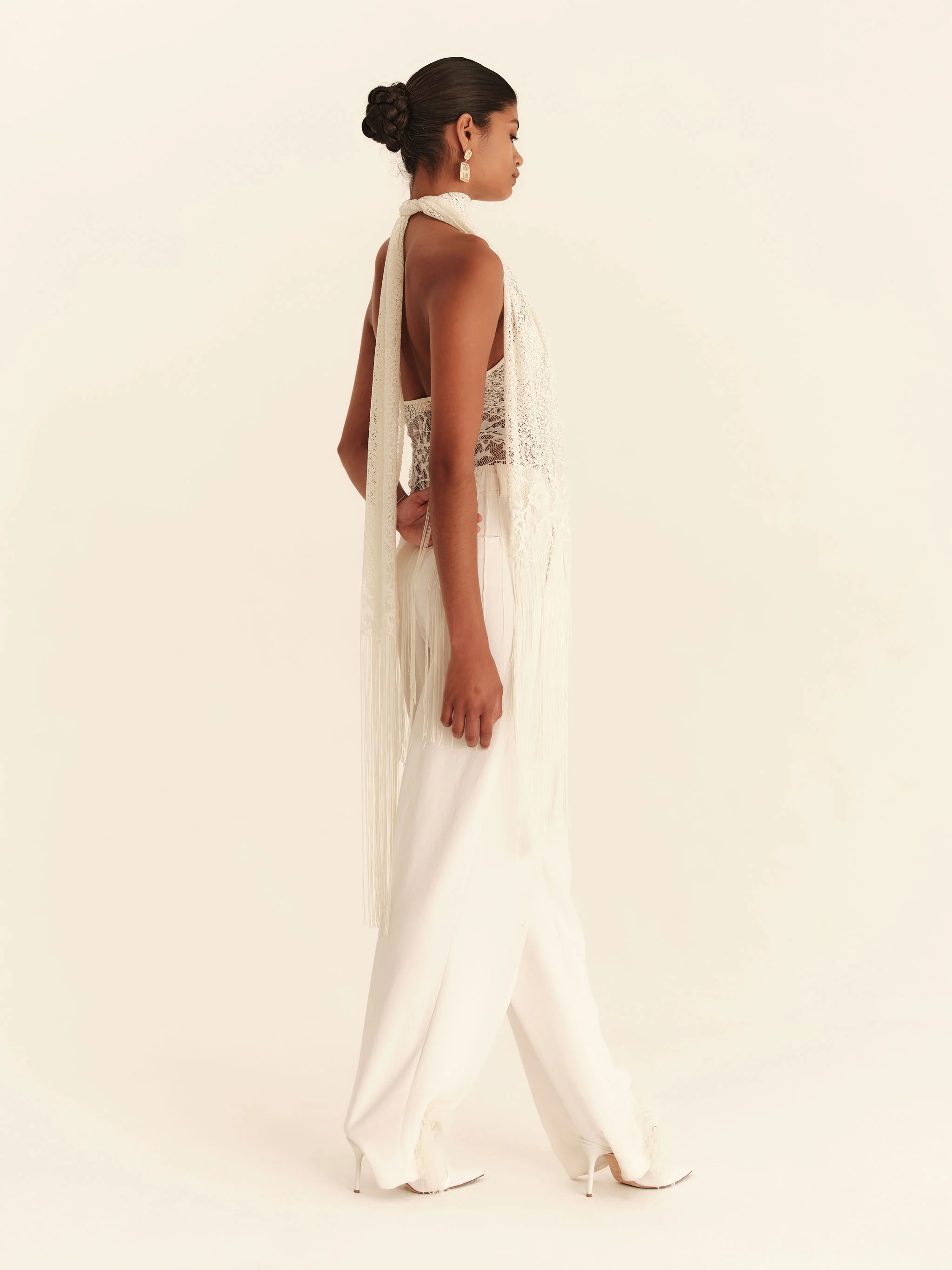 Elara Fringe Halter - Ivory Cream - Image 4