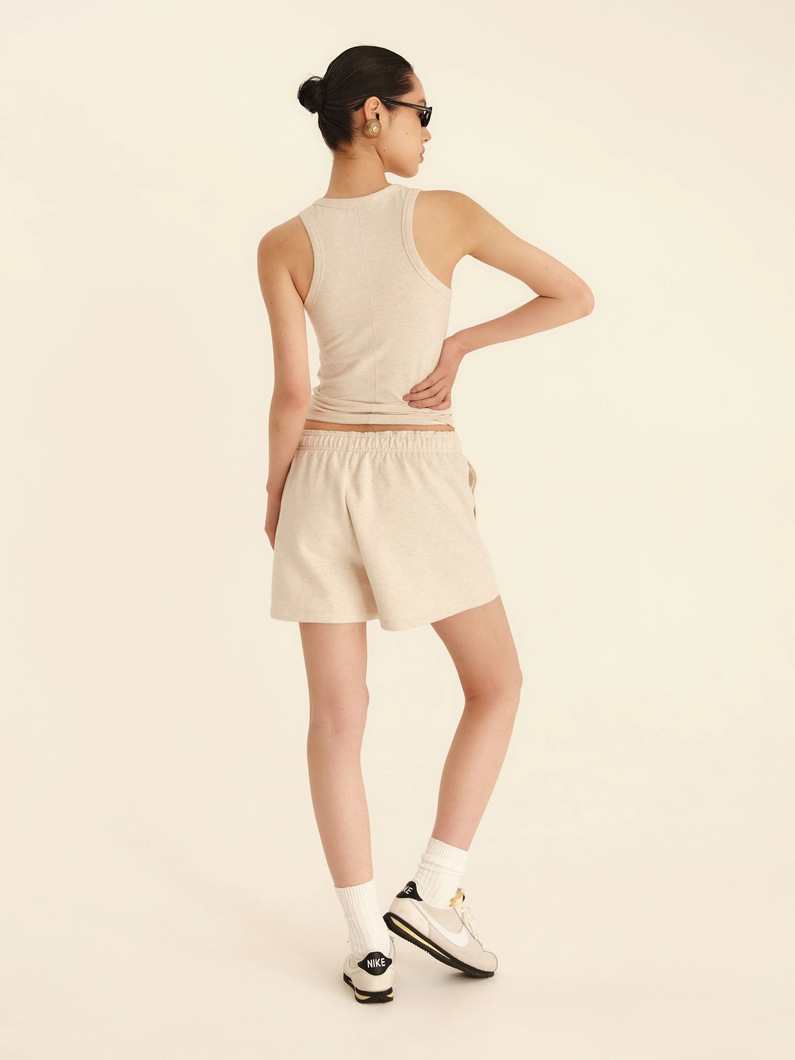 Emblem Sweatshorts - Beige Melange - Image 3