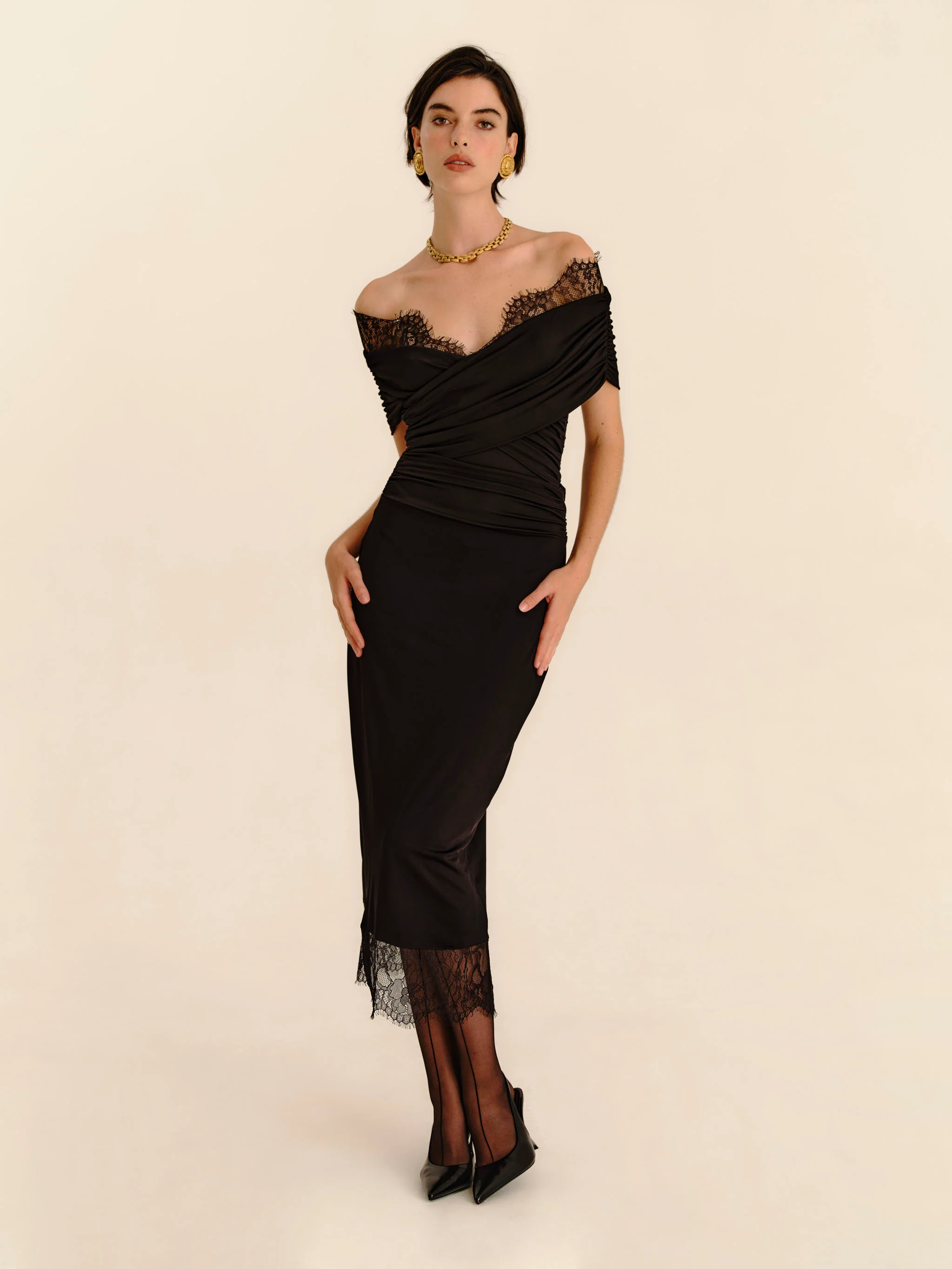 Iris Lace Trim Skirt - Jet Black - Image 6