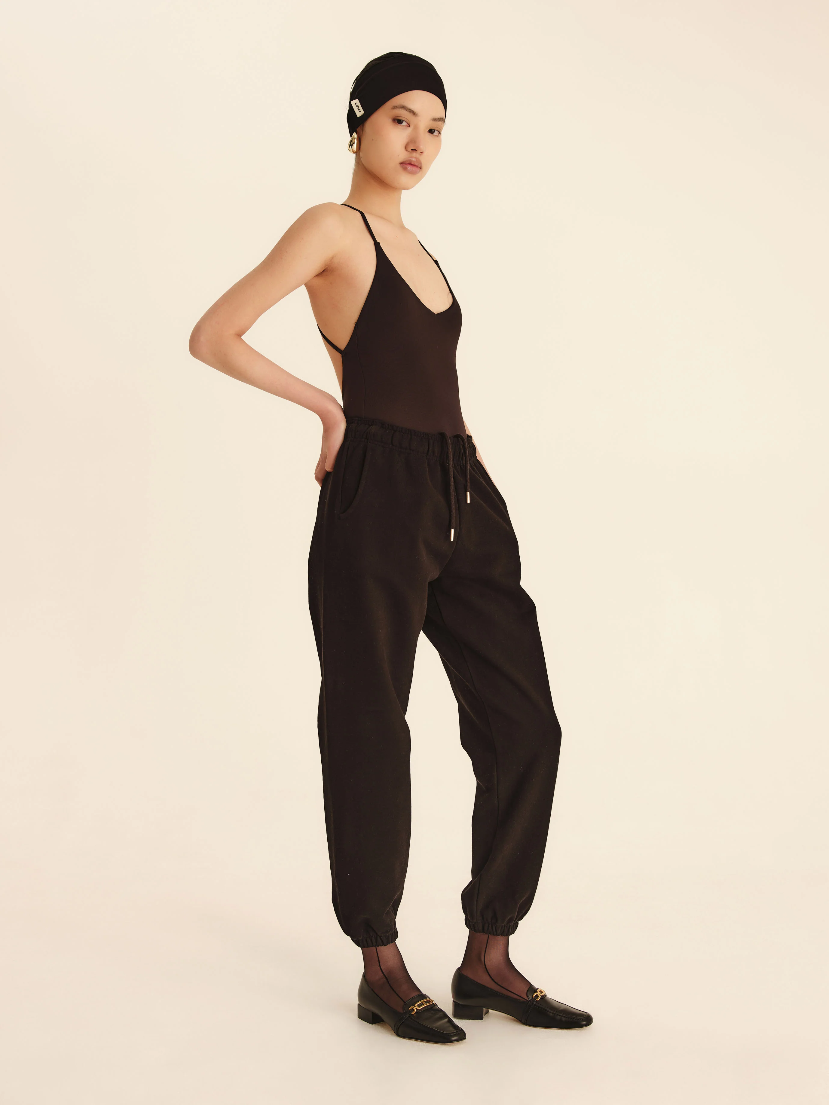 Minimal Strappy Bodysuit - Jet Black - Image 3