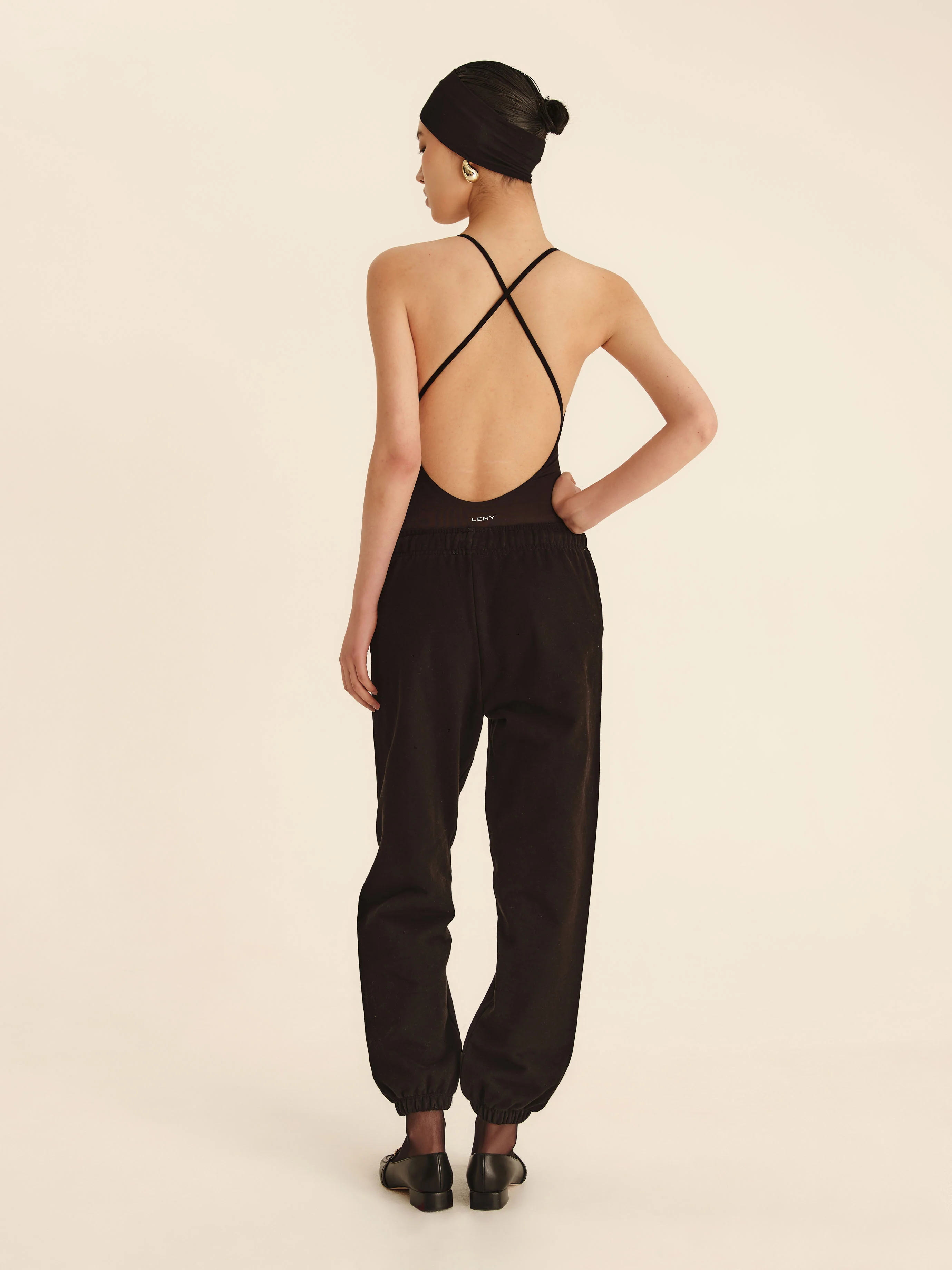 Minimal Strappy Bodysuit - Jet Black - Image 4