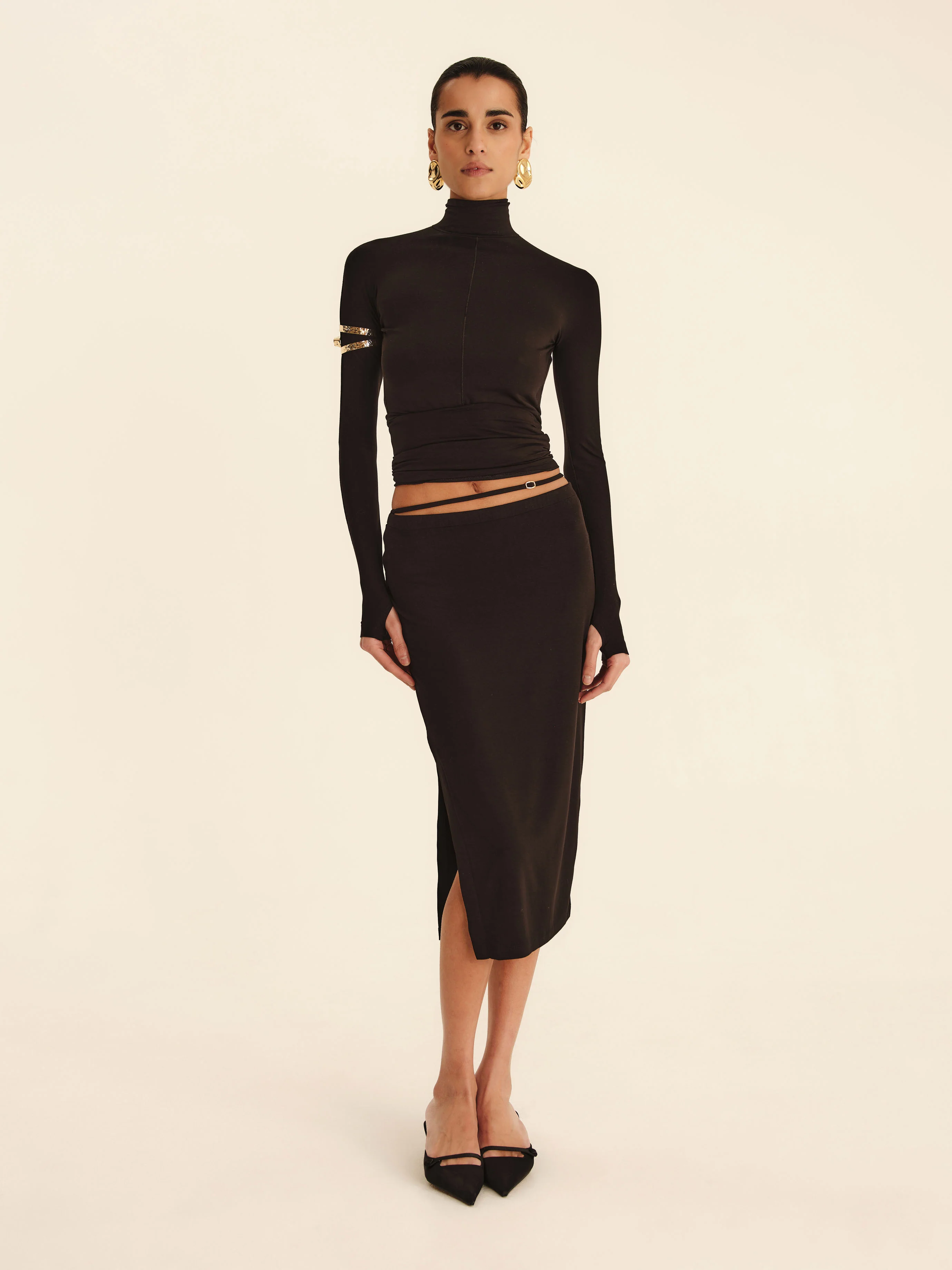 Vesper Backless Turtleneck - Jet Black - Image 3